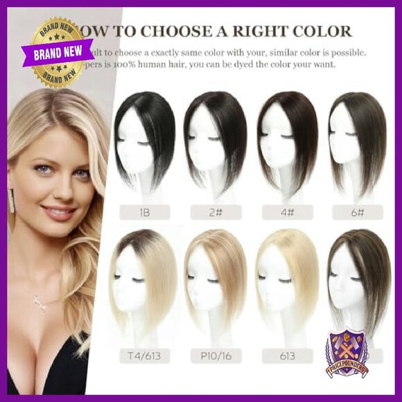 12 Inch Human Hair Topper Lace Base Hairpiece for Thinning Hair